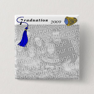Badge Carré 5 Cm Classe de diplômes Ring BLUE