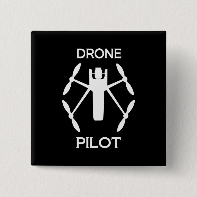 Badge Carré 5 Cm Classes Pilote de drone (Devant)