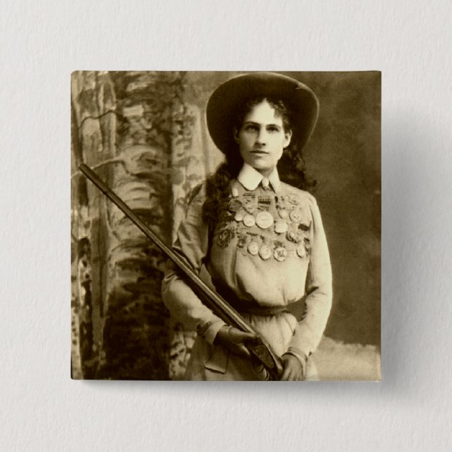 Badge Carré 5 Cm Classique d'Annie Oakley (Devant)