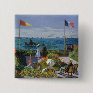 Badge Carré 5 Cm Claude Monet - Jardin de Sainte-Adresse