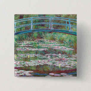 Badge Carré 5 Cm Claude Monet La passerelle japonaise