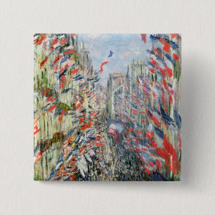 Badge Carré 5 Cm Claude Monet la rue Montorgueil, Paris