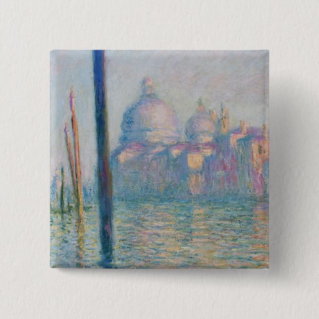 Badge Carré 5 Cm Claude Monet Le Grand Canal (Devant)