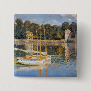 Badge Carré 5 Cm Claude Monet - Le pont Argenteuil