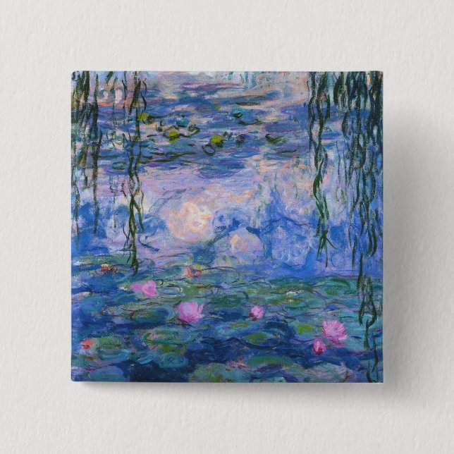 Badge Carré 5 Cm Claude Monet - Lys à eau, 1916 (Devant)