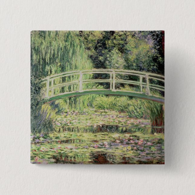 Badge Carré 5 Cm Claude Monet | Nenuphars blanc, 1899 (Devant)