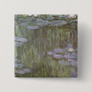 Badge Carré 5 Cm Claude Monet Nympheas chez Giverny, 1918