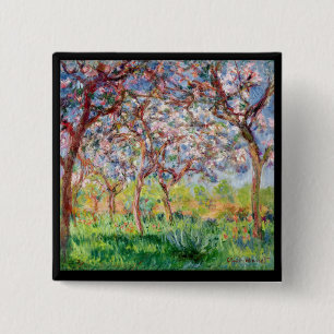 Badge Carré 5 Cm Claude Monet Printemps un Giverny