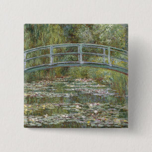 Badge Carré 5 Cm Claude Monet Water Lily Pond (pont japonais)