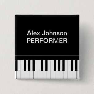 Badge Carré 5 Cm Clavier de piano