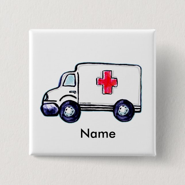 Badge Carré 5 Cm Clé du carré d'ambulance (Devant)