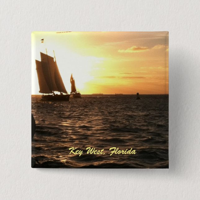 Badge Carré 5 Cm Clé West Sunset Pin (Devant)