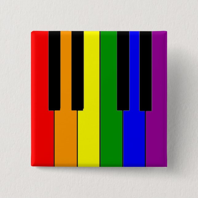 Badge Carré 5 Cm Clés de piano de LGBT (Devant)