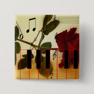 Badge Carré 5 Cm Clés musicales de Panio