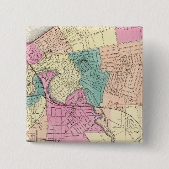 Badge Carré 5 Cm Cleveland, Ohio 2 (Devant)