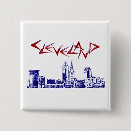 Badge Carré 5 Cm Cleveland Skyline