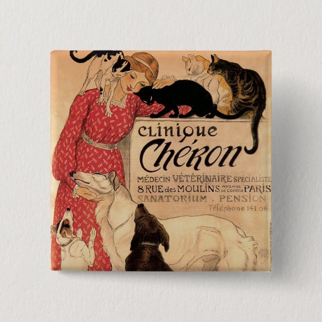 Badge Carré 5 Cm Clinique Cheron (Devant)