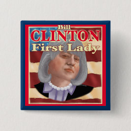 Badge Carré 5 Cm Clinton Première dame carré pin