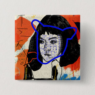 Badge Carré 5 Cm Clone abstrait orphelin du noir Mk - projet Léda