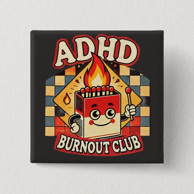 Badge Carré 5 Cm club de burnout (Devant)
