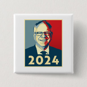 Badge Carré 5 Cm Club de fans Tim Walz