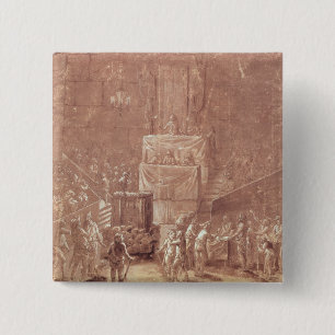 Badge Carré 5 Cm Club de Jacobin pendant la révolution