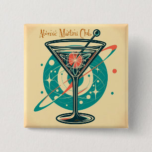 Badge Carré 5 Cm Club Martini atomique
