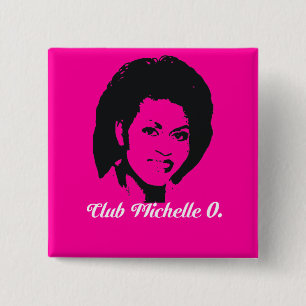 Badge Carré 5 Cm Club Michelle O. Button, rose indien