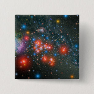 Badge Carré 5 Cm Cluster Red Super Giant