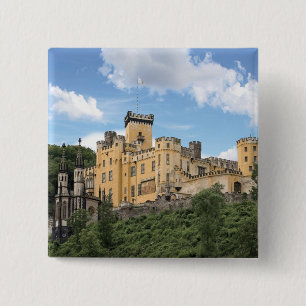 Badge Carré 5 Cm Coblence, Allemagne, château de Stolzenfels, Schlo