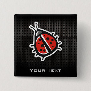 Badge Carré 5 Cm Coccinelle mignonne ; Cool