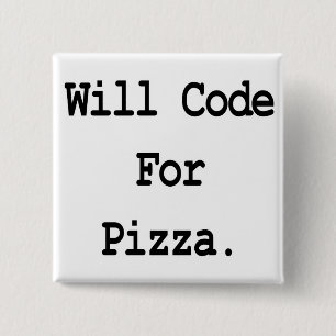 Badge Carré 5 Cm code pour la pizza