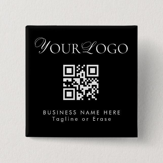 Badge Carré 5 Cm Code QR long et mince personnalisé (Devant)