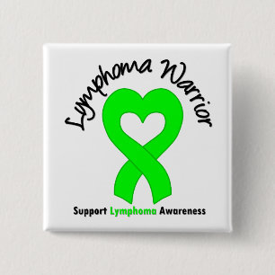 Badge Carré 5 Cm Coeur de guerrier de lymphome