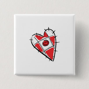 Badge Carré 5 Cm coeur du coussin