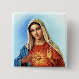 Badge Carré 5 Cm Coeur impeccable Mary