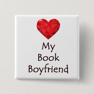 Badge Carré 5 Cm Coeur mon ami de livre