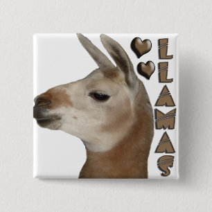 BADGE CARRÉ 5 CM COEURS D'AMOUR DE LAMAS