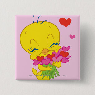 Badge Carré 5 Cm Cœurs TWEETY™