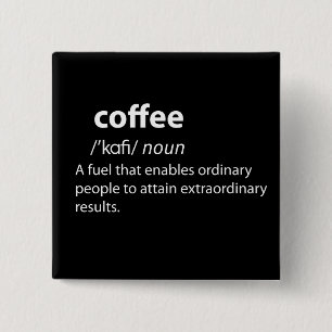 Badge Carré 5 Cm Coffee Funny Dictionnaire Définition