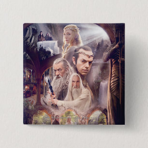 Badge Carré 5 Cm Collage de caractères Rivendell