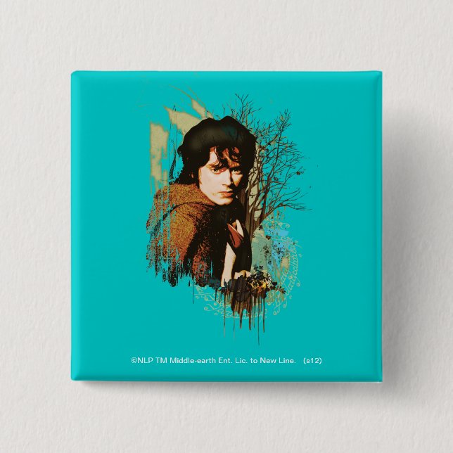 Badge Carré 5 Cm Collage du vecteur multimédia mixte FRODO™ (Devant)