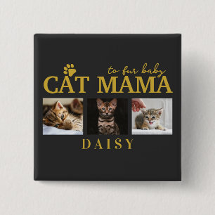 Badge Carré 5 Cm collage photo personnalisé pour maman de chat bébé