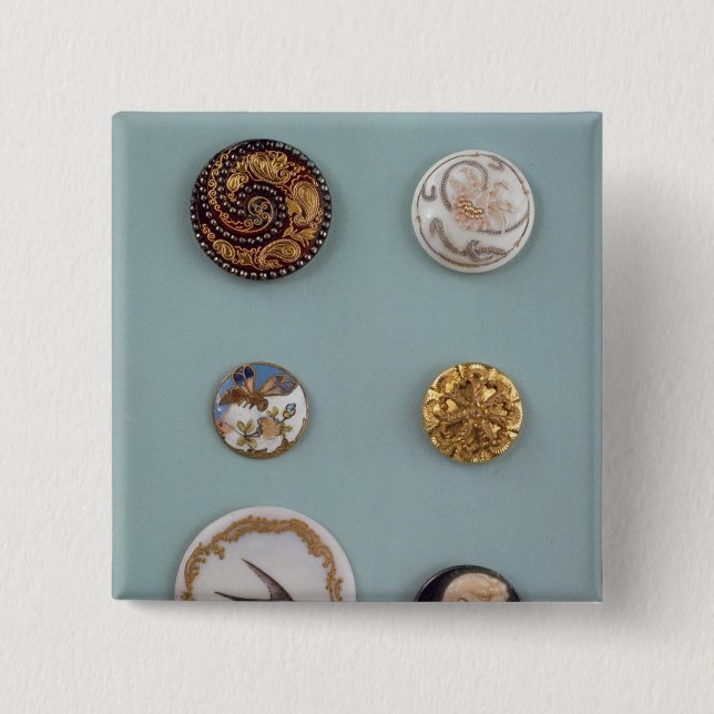 Badge Carré 5 Cm Collection de boutons (Devant)
