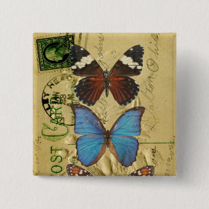 Badge Carré 5 Cm Collection papillon