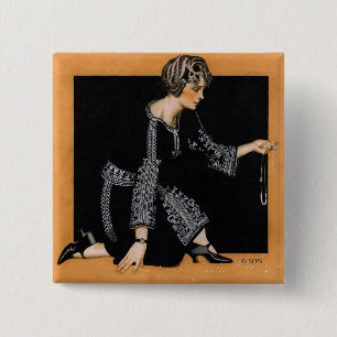 Badge Carré 5 Cm Collier de perle cassé