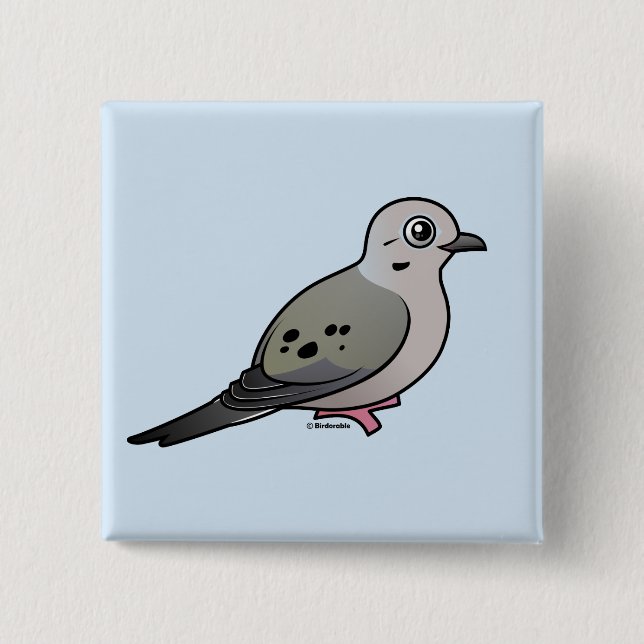 Badge Carré 5 Cm Colombe de deuil (Devant)