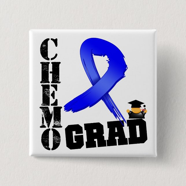 Badge Carré 5 Cm Colon Cancer Chemo Grad (Devant)