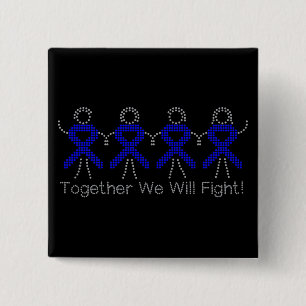 Badge Carré 5 Cm Colon Cancer Ensemble Nous Combattrons