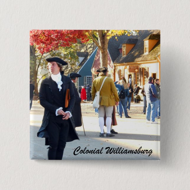 Badge Carré 5 Cm Colonial Williamsburg (Devant)